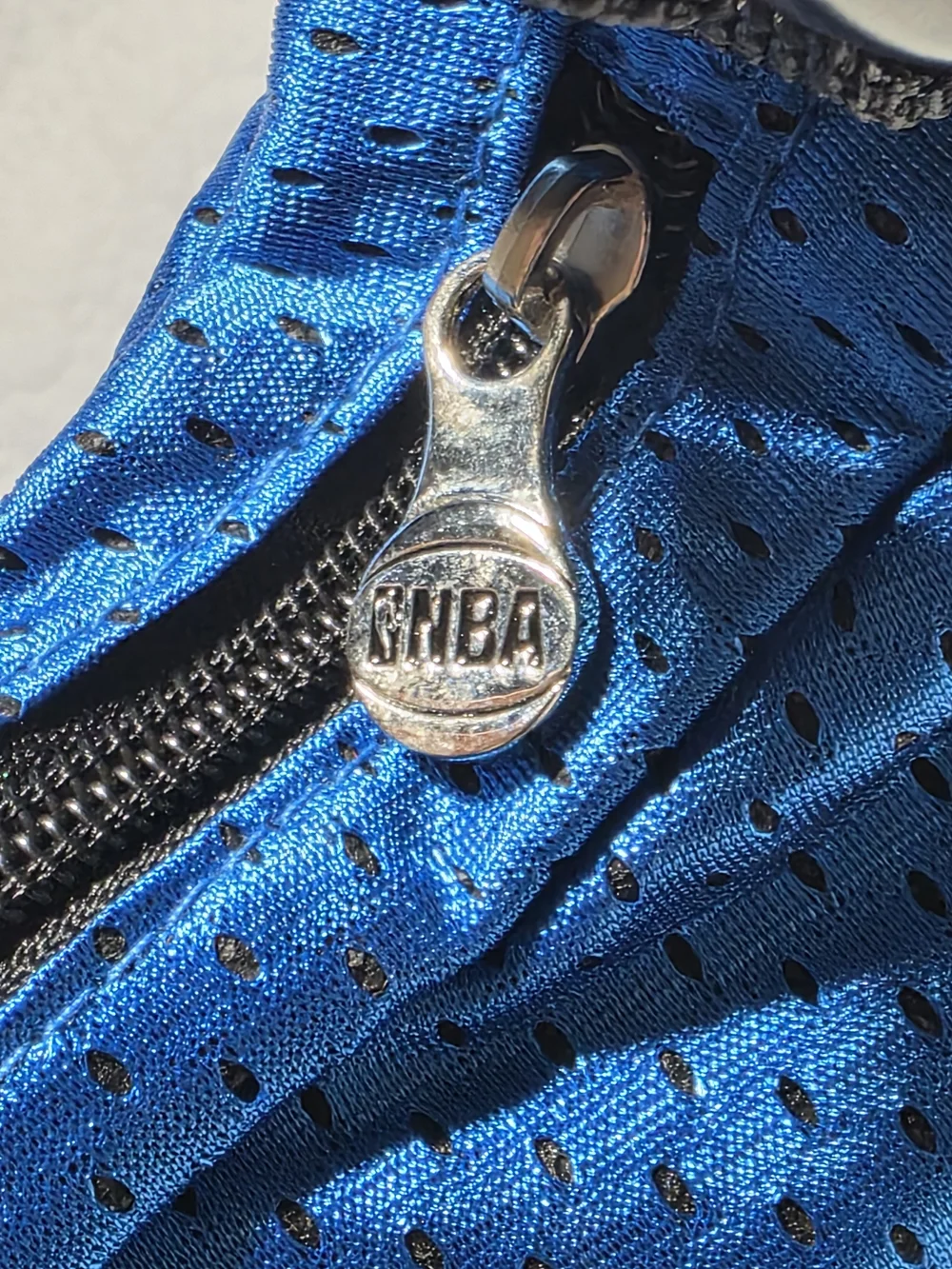 Golden State Warriors Blue Mesh Jersey Style Material Zipper Shoulder Bag.